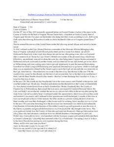 Southern Campaign American Revolution Pension Statements & Rosters Pension Application of Thomas Dance R2643 Transcribed and annotated by C. Leon Harris. VA Sea Service