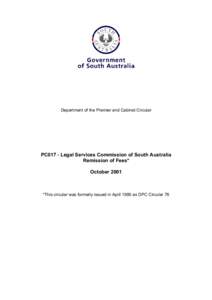 PC017 - Legal Services Commission of South Australia Remission of Fees*