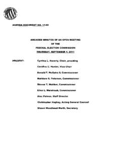 AGENDA DOCUMENT	 NO. 11·60  AMENDED MINUTES OF AN OPEN MEETING OFTHE