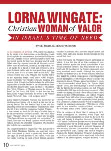 LORNA WINGATE: Christian WOMAN of VALOR  IN ISRAEL’S TIME OF NEED