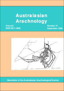 Australasian Arachnology Price $3