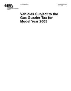 Vehicles Subject to the Gas Guzzler Tax for Model Year[removed]EPA420-B[removed])