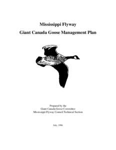 Mississippi Flyway Giant Canada Goose Management Plan Prepared by the Giant Canada Goose Committee Mississippi Flyway Council Technical Section