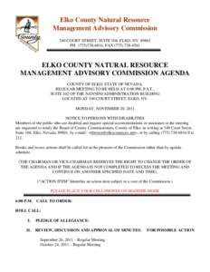 Elko County Natural Resource Management Advisory Commission 540 COURT STREET, SUITE 104, ELKO, NV[removed]PH[removed], FAX[removed]ELKO COUNTY NATURAL RESOURCE