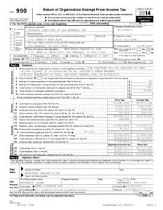 Under section 501(c), 527, or 4947(a)(1) of the Internal Revenue Code (except private foundations)  À¾µ¸ Do not enter social security numbers on this form as it may be made public.