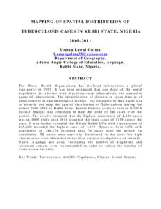 Medicine / Tuberculosis treatment / Birnin Kebbi / Kebbi State / Argungu / Zuru / Tuberculosis / Geography of Africa / Geography of Nigeria