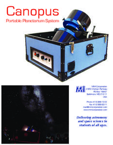 Canopus  Portable Planetarium System MMI Corporation 2950 Wyman Parkway