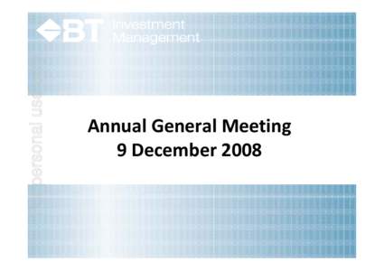 For personal use only  Annual General Meeting 9 December 