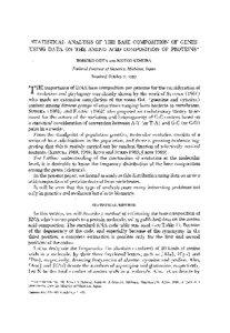 STATISTICAL ANALYSIS O F THE BASE COMPOSITION OF’ GENES USING DATA ON THE AMINO ACID COMPOSITION O F PROTEINS* TOMOKO ORTA A N D MOT00 KIMURA