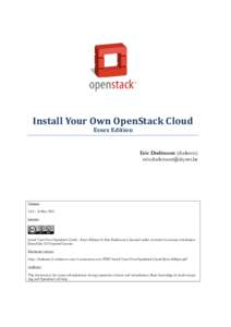 Install Your Own OpenStack Cloud - Essex Edition