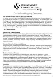 BT YOUNG SCIENTIST & TECHNOLOGY Exhibition Driven by Innovation, delivered by Curriculum Mapping Document THE BT YOUNG SCIENTIST AND TECHNOLOGY EXHIBITION