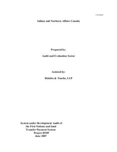 #[removed]Indian and Northern Affairs Canada Prepared by: Audit and Evaluation Sector