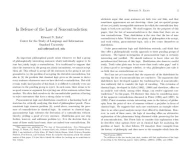 Metaphysicians / Model theory / Predicate logic / Arguments for the existence of God / Law of noncontradiction / Function / Interpretation / Lambda calculus / Modal logic / Logic / Mathematics / Mathematical logic