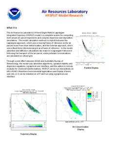 Air Resources Laboratory HYSPLIT Model Research What It Is The Air Resources Laboratory’s HYbrid Single-Particle Lagrangian Integrated Trajectory (HYSPLIT) model is a complete system for computing