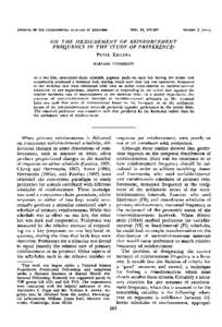 1968, 11, JOURNAL OF THE EXPERIMENTAL ANALYSIS OF BEHAVIOR NUMBER