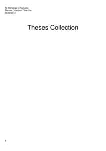 Te Wānanga-o-Raukawa Theses Collection Titles List[removed]Theses Collection