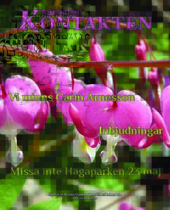 KONTAKTEN REUMATIKER Nr 2, Årgång 37, 2015  Vi minns Carin Arnesson
