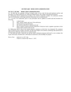 NC DHSR: 10A NCAC 14D[removed]Medication Administration