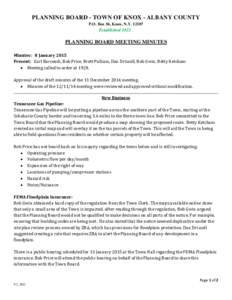 PLANNING BOARD - TOWN OF KNOX - ALBANY COUNTY P.O. Box 56, Knox, N.YEstablishedPLANNING BOARD MEETING MINUTES