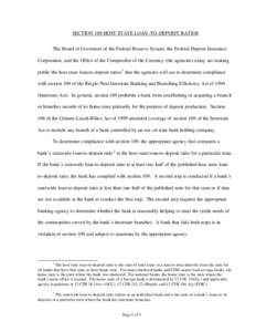 Urban economics / Urban politics in the United States / Politics of the United States / Financial regulation / Banking in the United States / Riegle-Neal Interstate Banking and Branching Efficiency Act / Federal Deposit Insurance Corporation / Community Reinvestment Act / Bank / United States federal banking legislation / Community development / United States housing bubble