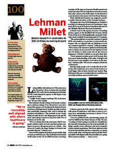 Agencies  Lehman Millet AT THE HELM Bruce Lehman,