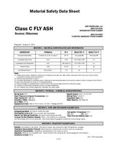 Material Safety Data Sheet  GRT-POZZOLANS, LLC[removed]Class C FLY ASH