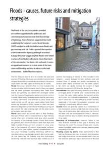 Products and Services - Editorial and Advertising  Floods - causes, future risks and mitigation strategies The floods of the[removed]winter provided an excellent opportunity for politicians and