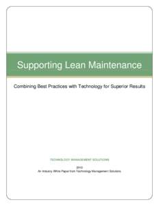 Supporting Lean Maintenance