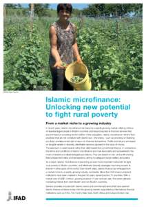 ©IFAD/Nabil Mahaini  Islamic microfinance: Unlocking new potential to fight rural poverty From a market niche to a growing industry