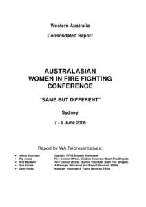 Microsoft Word - Women in Firefighting Conference Sydney June[removed]doc