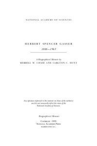 Neurophysiology / Herbert Spencer Gasser / Joseph Erlanger / Electrophysiology / Axon / Platteville /  Wisconsin / Action potential / Gasser / Rockefeller University / Neuroscience / Biology / Nervous system