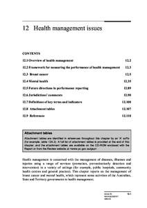 Chapter only - Chapter 12: Health management issues - Report on Government Services