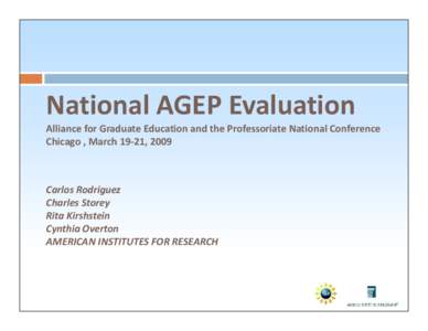 Microsoft PowerPoint - National AGEP Evaluationpptx