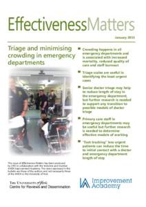 EffectivenessMatters January 2015 Triage and minimising crowding in emergency departments