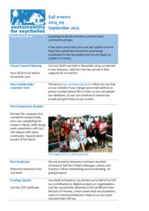 S4S e-news 2014_09 September 2014 Note from Editor  Greetings to all S4S members, partners and
