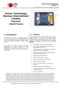 CleO35 Module Datasheet Version 1.0 D oc ument Reference N o.: FT _001299 C learance N o.: FT DI# 4 9 3