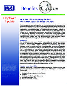 Benefits  cus October | 2011  Employer