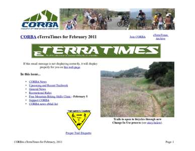 CORBA eTerraTimes for FebruaryJoin CORBA eTerraTimes Archive