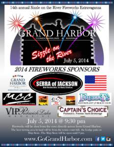 14th annual Sizzle on the River Fireworks Extravaganza  July 5, [removed]FIREWORKS SPONSORS
