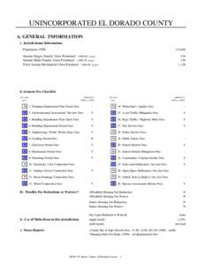 UNINCORPORATED EL DORADO COUNTY A. GENERAL INFORMATION i. Jurisdictional Information: Population 1998:  115,600