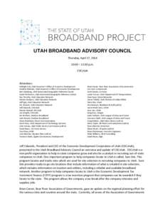 National Telecommunications and Information Administration / Internet access / KUEN / Broadband / Utah / Utah Education Network
