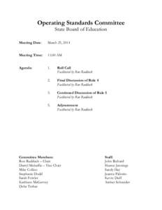 Operating Standards Committee State Board of Education Meeting Date:  March 25, 2014