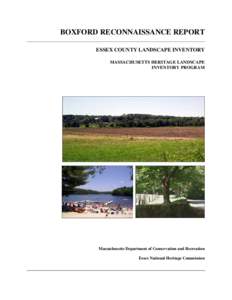 BOXFORD RECONNAISSANCE REPORT ESSEX COUNTY LANDSCAPE INVENTORY MASSACHUSETTS HERITAGE LANDSCAPE