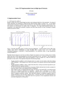 Linux TCP Implementation Issues in High-Speed Networks