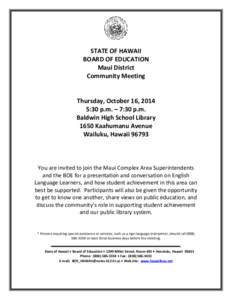 Microsoft Word - Maui District community meeting offical notice 10162014_Draft FINAL.doc