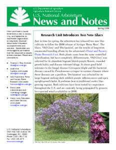 U.S. Department of Agriculture Agricultural Research Service U.S. National Arboretum  News and Notes