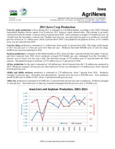 Iowa  AgriNews Vol[removed]Issued Jan. 18, 2012