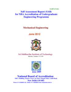 KARNATAKA  Self Assessment Report (SAR) for NBA Accreditation of Undergraduate Engineering Programme