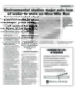 PANTHER EYES 17  Environmental studies major puts love of water to work on Nine Mile Run Undergraduate researcher Mike