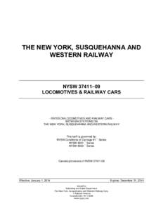 THE NEW YORK, SUSQUEHANNA AND WESTERN RAILWAY NYSW 37411–09 LOCOMOTIVES & RAILWAY CARS
